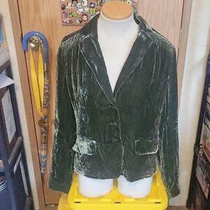 Liz Claiborne Forest Green Velvet Blazer